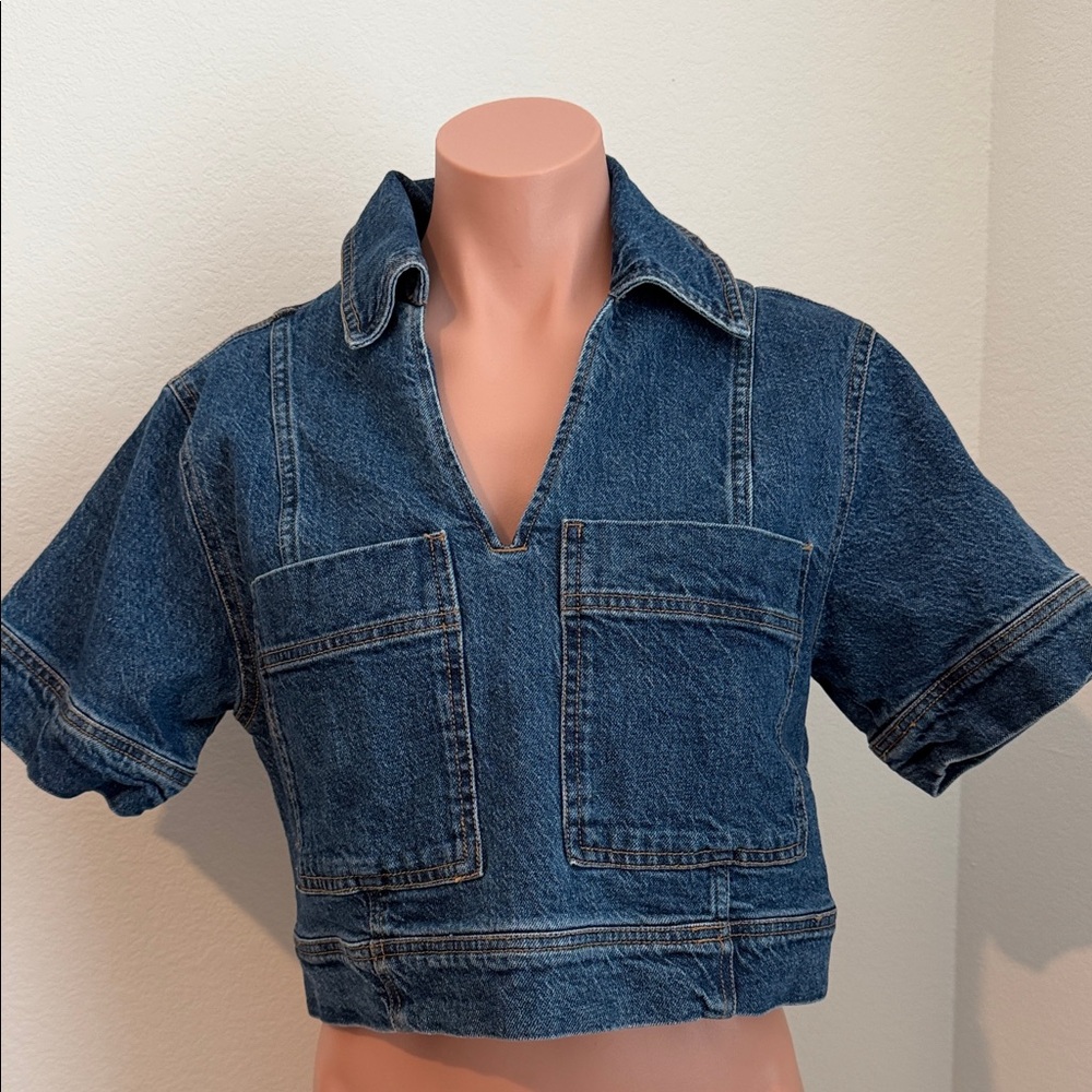 Habitual Blue Denim Crop Top